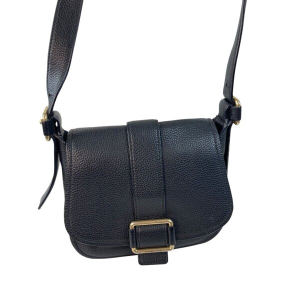 *Michael Kors Maxine Purse Black Pebbled Leather Crossbody Saddlebag Messenger